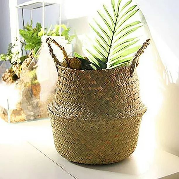 Vikakiooze Home Decor Clearance, Hand Woven Basket Flower Pot Straw Woven Flower Basket Plant Sto... | Walmart (US)