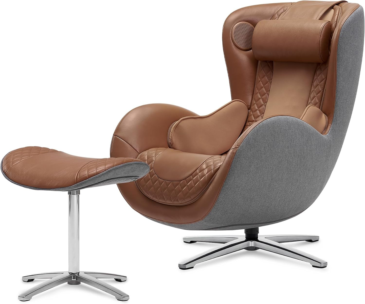 Nouhaus Classic Massage Chair with Ottoman – Caramel Leather Recliner with Percussive Shiatsu Massager, Built-in Speaker & Full Body Spot Massage – Ultimate Comfort for Home & Office | Amazon (US)