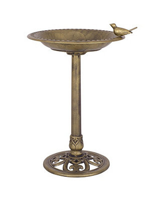 Antique Gold Freestanding Pedestal Bird Bath Feeder Outdoor Garden Yard Decor - Macy's | Macy's