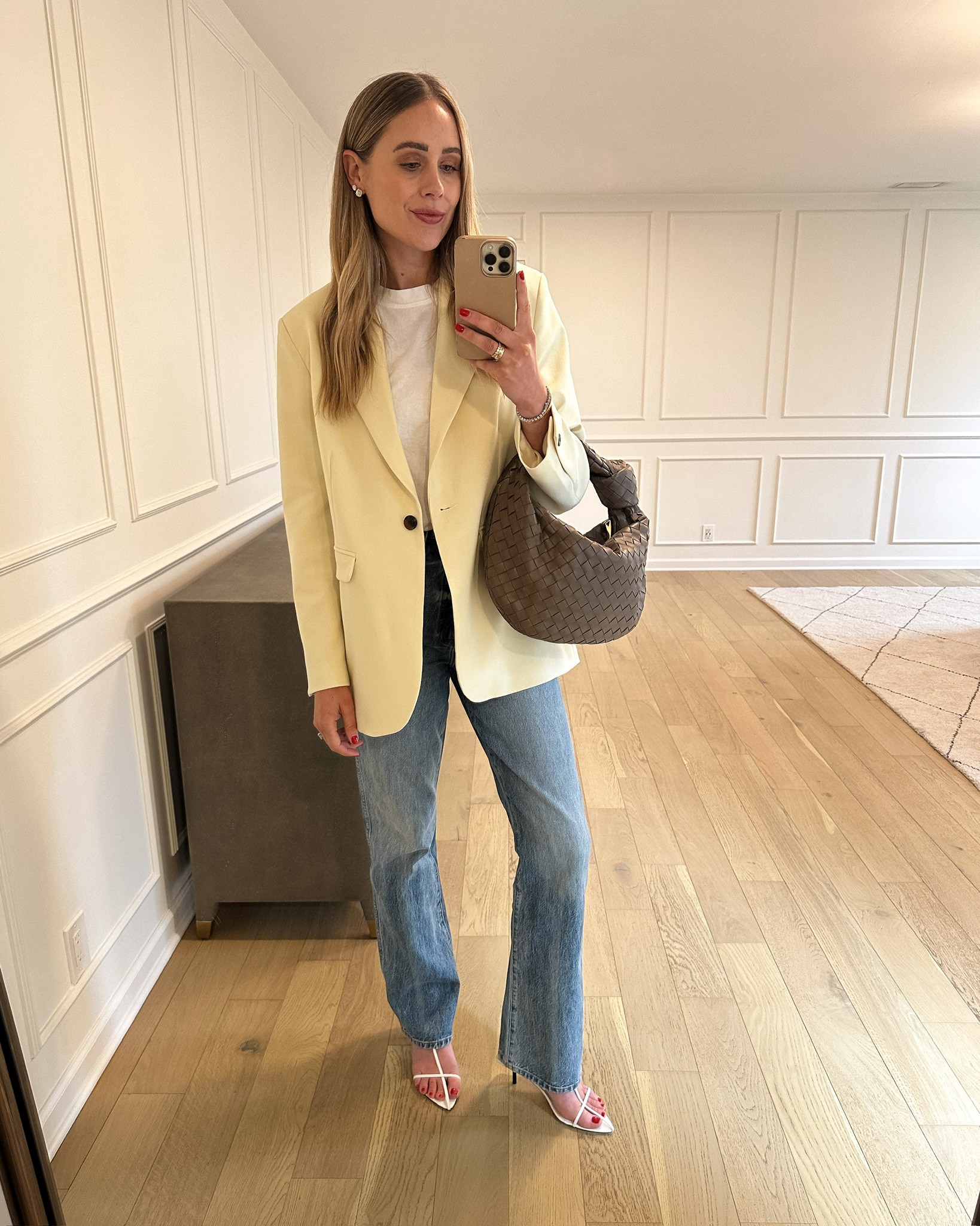 Blazer is from a local boutique so linked similar! 
Tee (size 0), jeans (size up), sandals (tts) #springoutfits #capsule 

#LTKstyletip #LTKover40