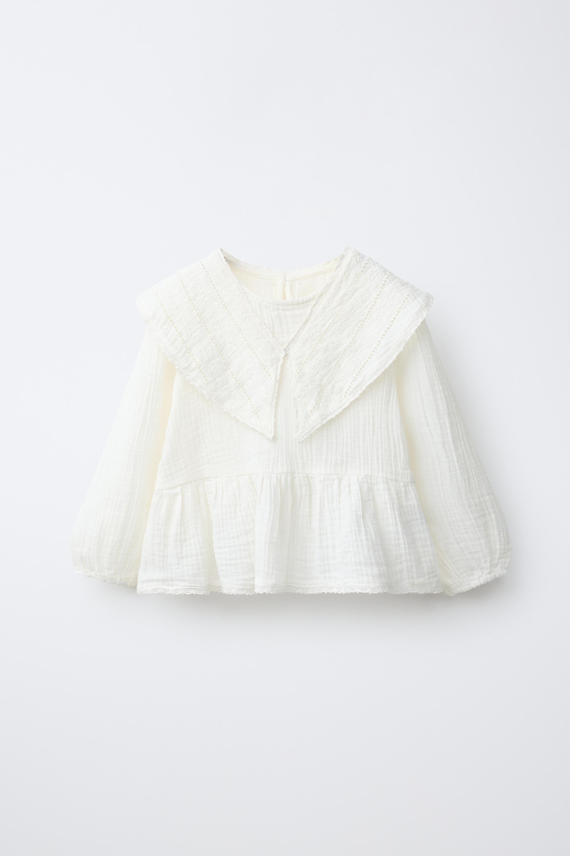 Zara - Textured Romantic Blouse - Ecru - 3 Years (38,6 Inches) - Kids | Zara US
