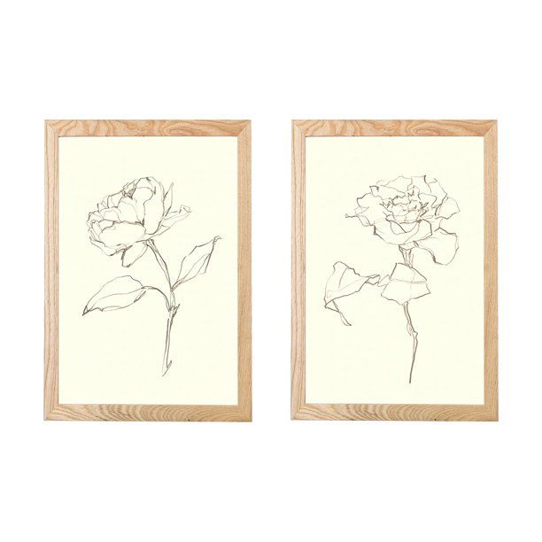 My Texas House - Floral Contour Study Framed Wall Art Print Set - 16x24 - Walmart.com | Walmart (US)