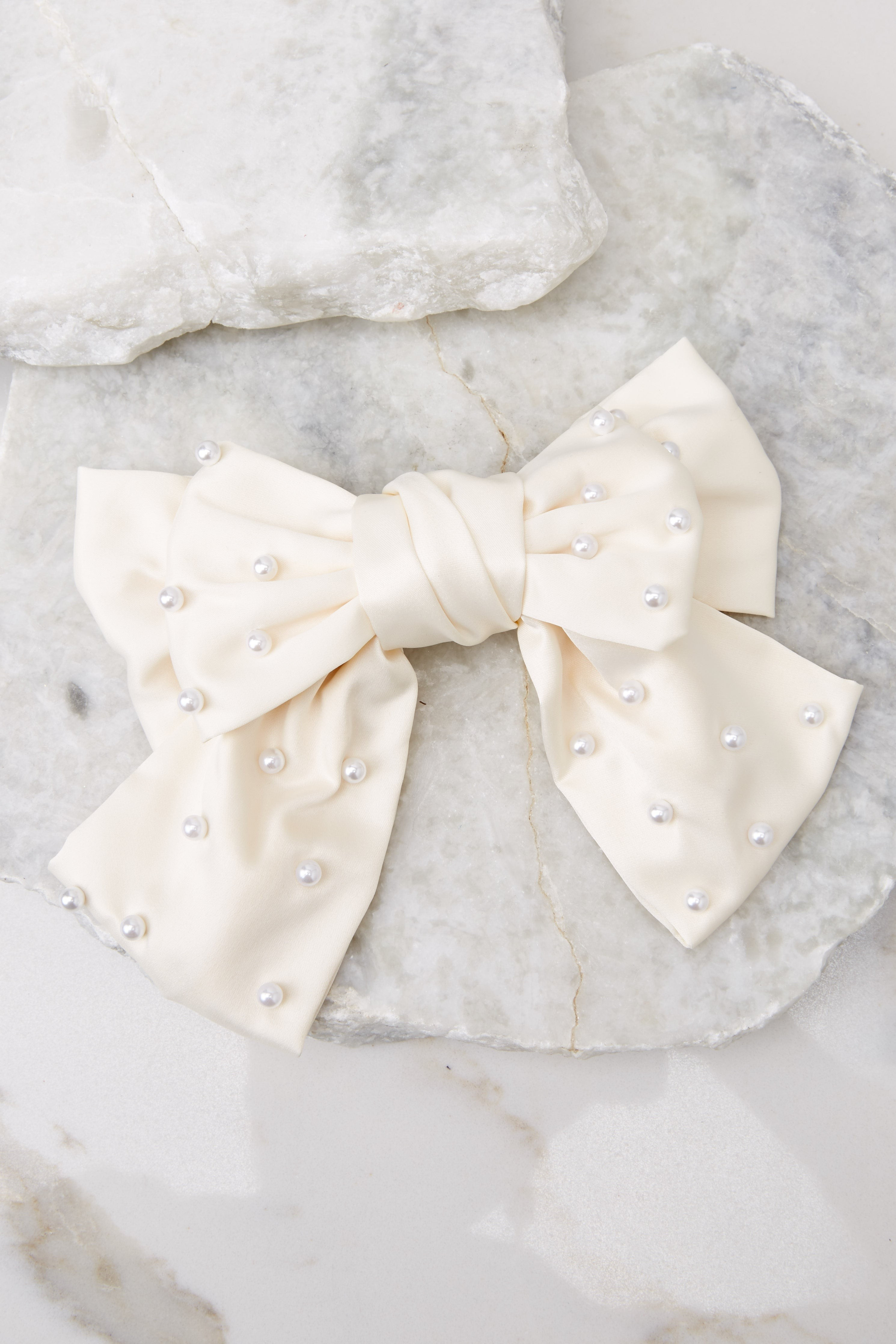Grab Your Attention Ivory Bow | Red Dress 