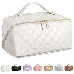 ALEXTINA Large Capacity Travel Cosmetic Bag - Portable Makeup Bags for Women Waterproof PU Leathe... | Amazon (US)