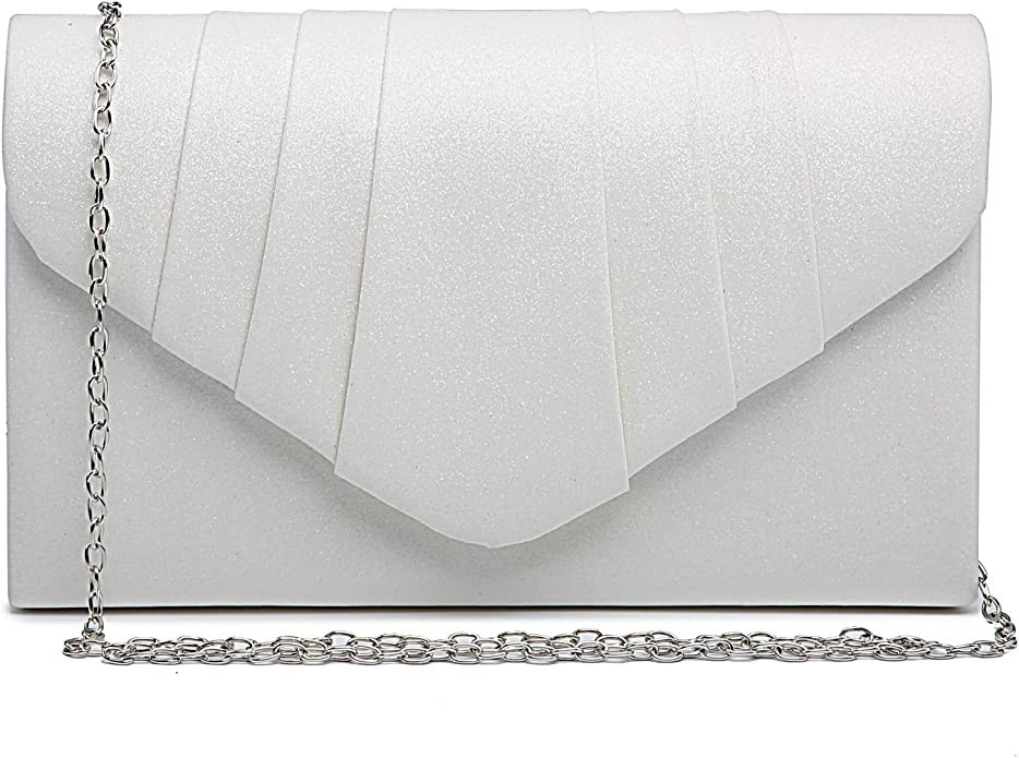 Dasein Women's Evening Bag Pleated Envelope Clutch Handbag Wedding Party Bridal Purse | Amazon (US)