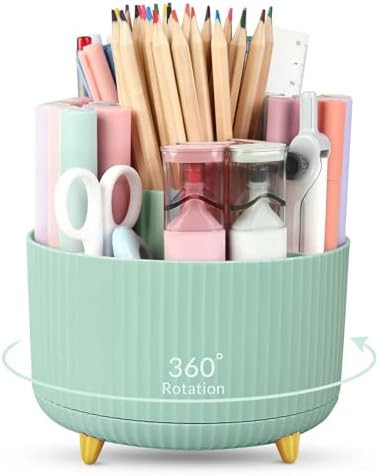 SKYDUE 360 Degree Rotating Desk Organizer, Dual-Purpose Pencil Pen Holder for Desktop, Rotating D... | Amazon (US)