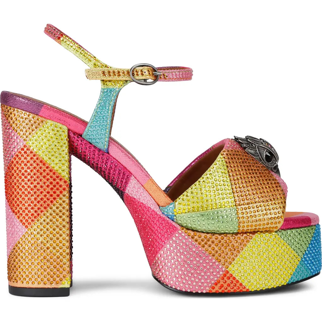 Kurt Geiger London Kensington Ankle Strap Platform Sandal in Rainbow Multi at Nordstrom, Size 9Us | Nordstrom