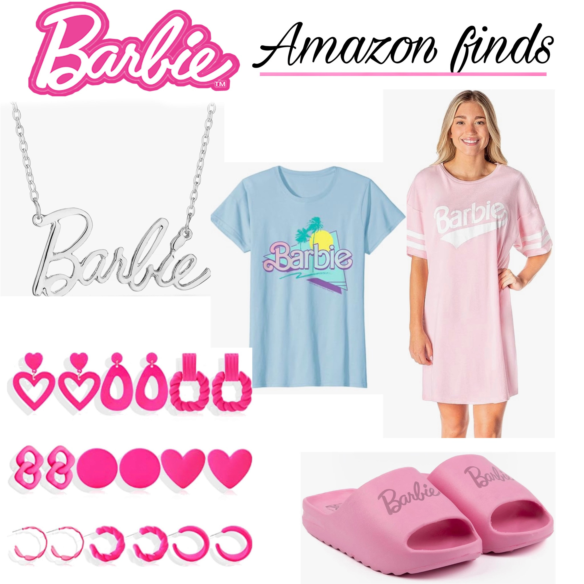 Barbie Script Logo Unisex Pink T-Shirt L