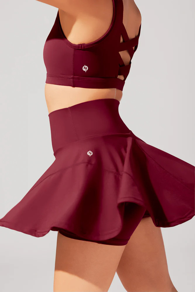 Supersculpt™ Twirl Skort with Pockets - Crimson | POPFLEX