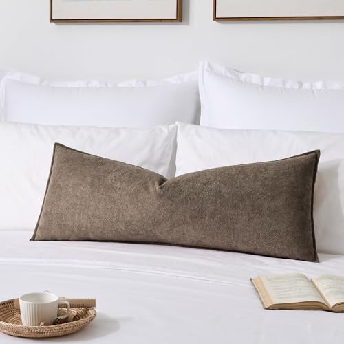 Kevin Textile 14x36 Inch Long Lumbar Cover 1 Pack Soft Boucle Textured Decorative Waterproof Rectangle Cushion Elegant Accent Pillows for Couch Sofa Chair Bed Home Decor Indoor Outdoor Coco Brown | Amazon (US)