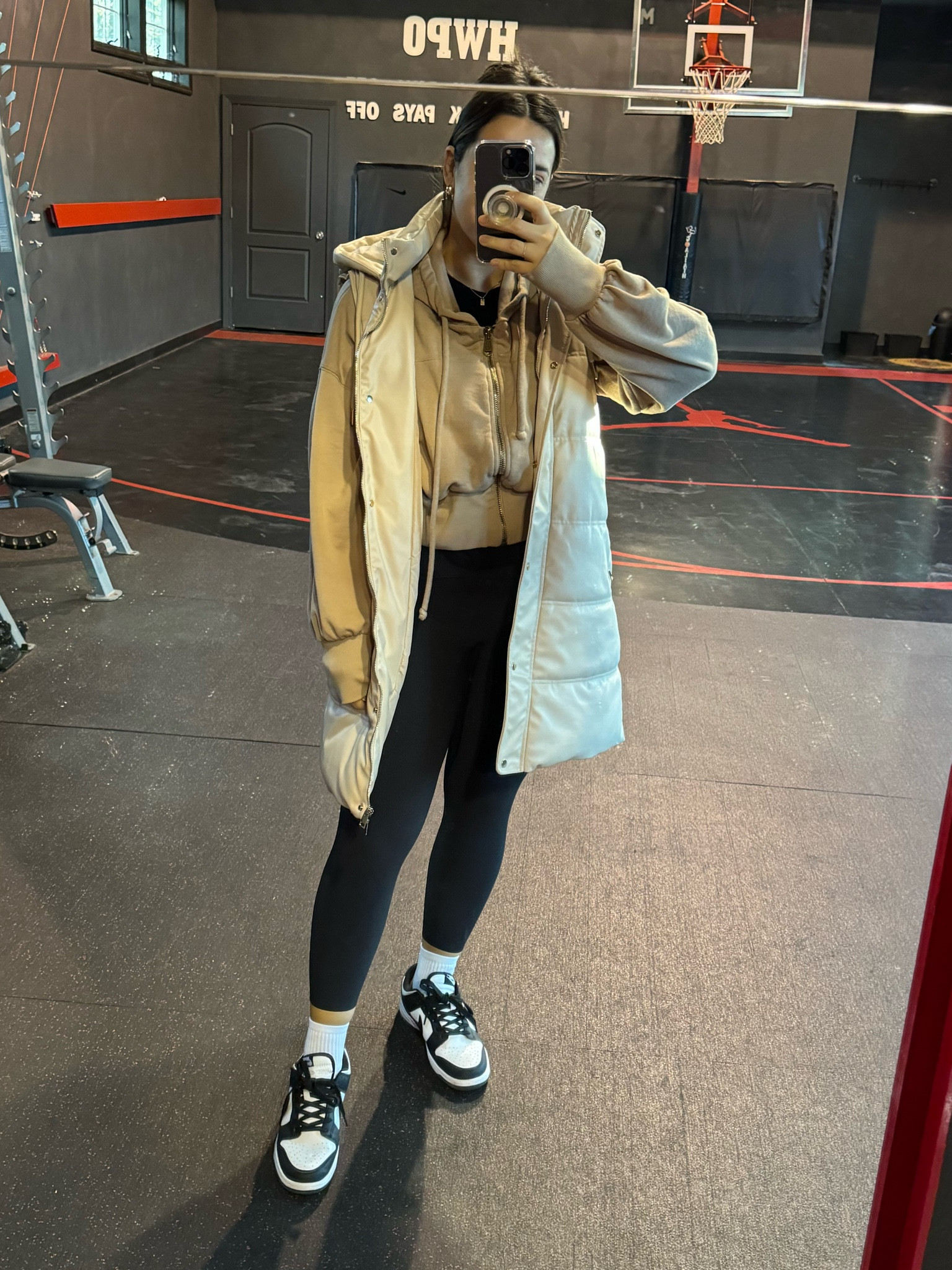 Workout outfit of the day! Leggings size L (they run small so size up) jacket size L! Vest is old from Zara! Mom fitness, athleisure. 

#LTKfitness #LTKmidsize #LTKSeasonal