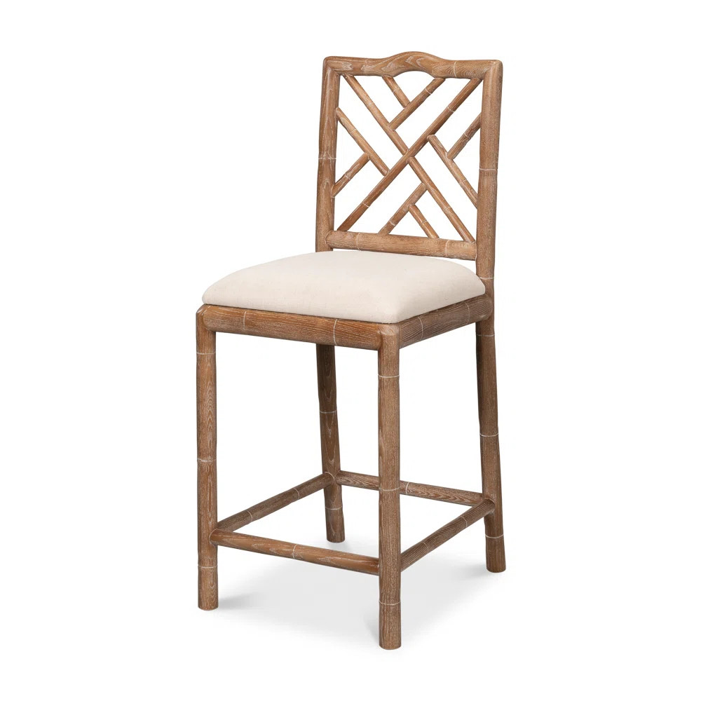 Brighton Upholstered Counter Stool with Solid Wood Frame | Wayfair North America