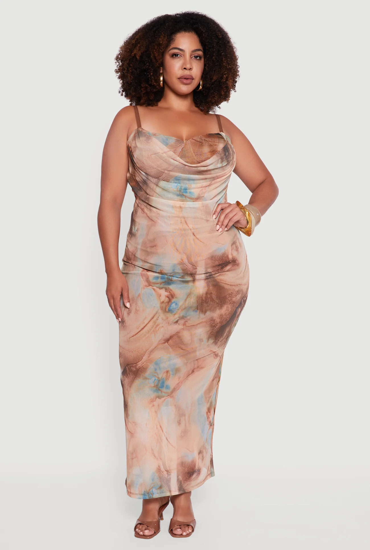Plus Size Mesh Padded Cup Sweetheart Bustier Dress | Rainbow Shops