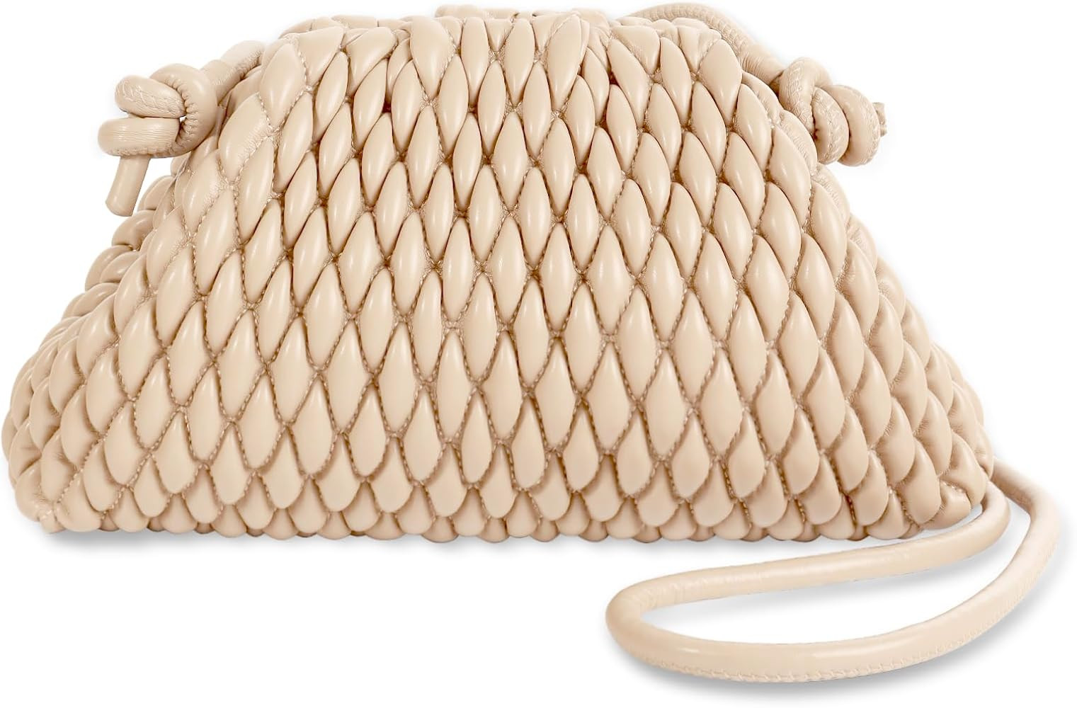 ELDA Dumpling Bag for Women Quilted Clutch Handbag Cloud Purse Fashion Ruched Bag Handmade Leathe... | Amazon (US)