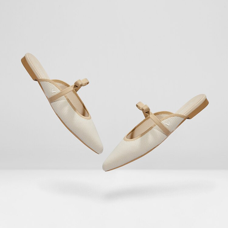 Pointed-Toe Bow Mules | VIVAIA