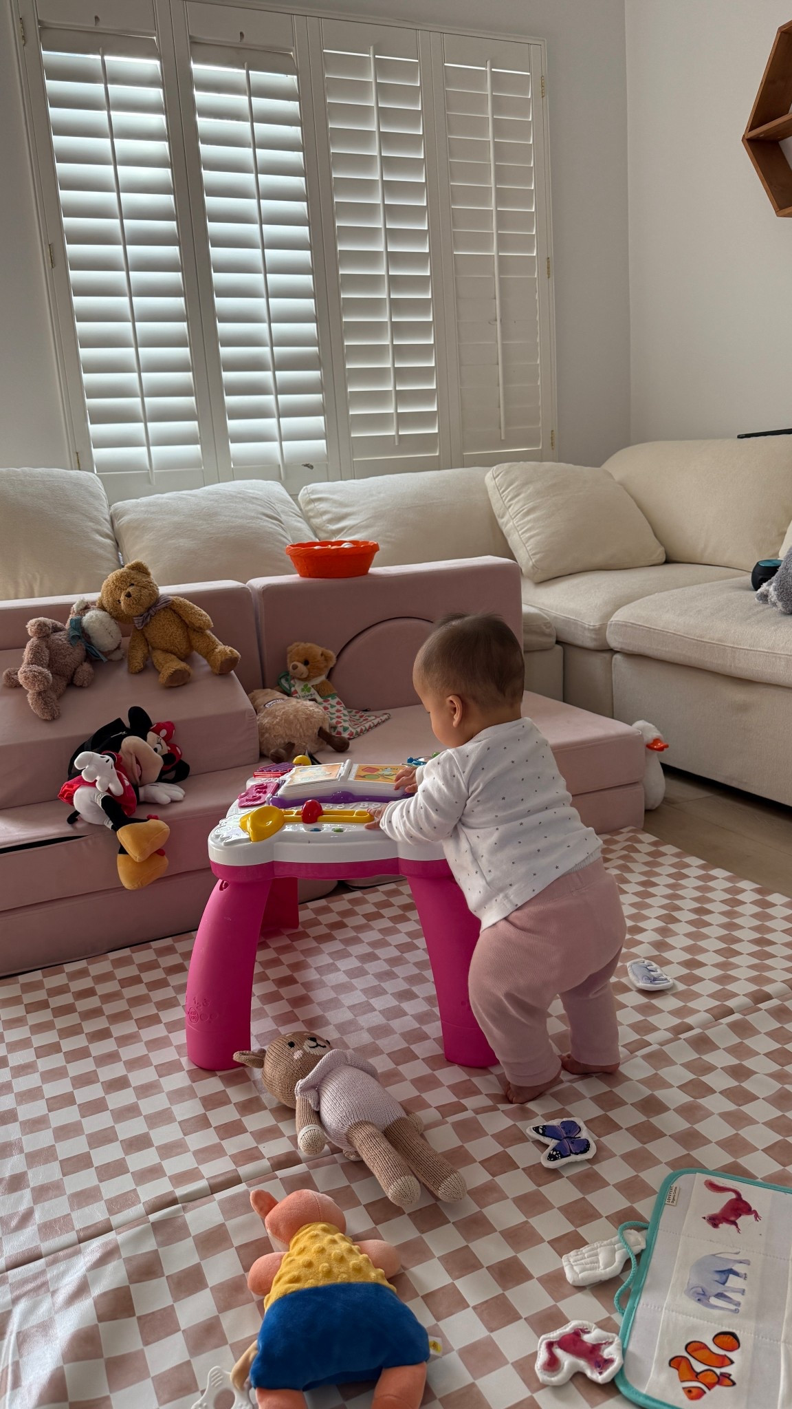 she’s been pushing this musical table all over the home 🥹💓 9.5 months old!! #motherhood #babytoys #momof2 #toys 

#LTKmomlife #LTKBaby #LTKKids