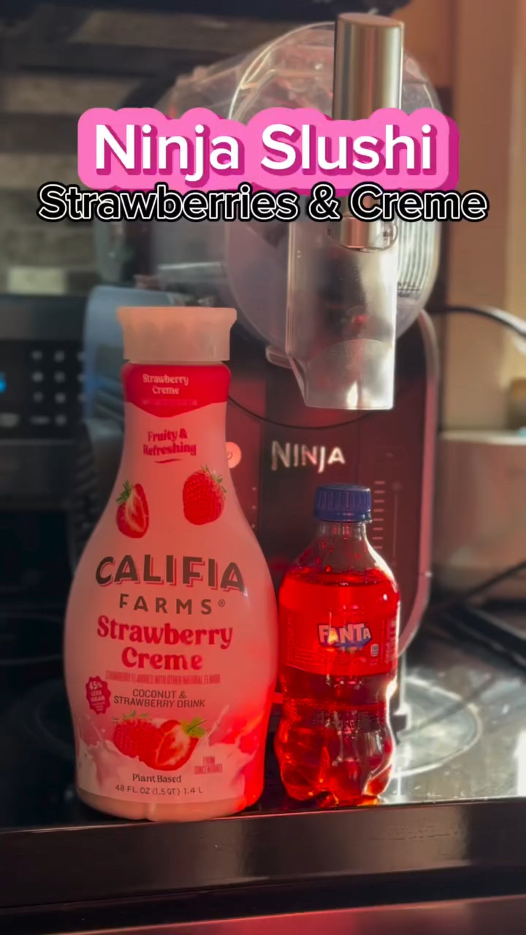 This Ninja Slushi Strawberries & Crème drink needs only two ingredients! The perfect treat for any time of day 🍓

RECIPE:
@Califia Farms Strawberry Crème Refresher
12 oz Strawberry @Fanta
SET TO FRAPPE
Enjoy! 😋

#ninjaslushi #ninjakitchen #strawberriesandcream