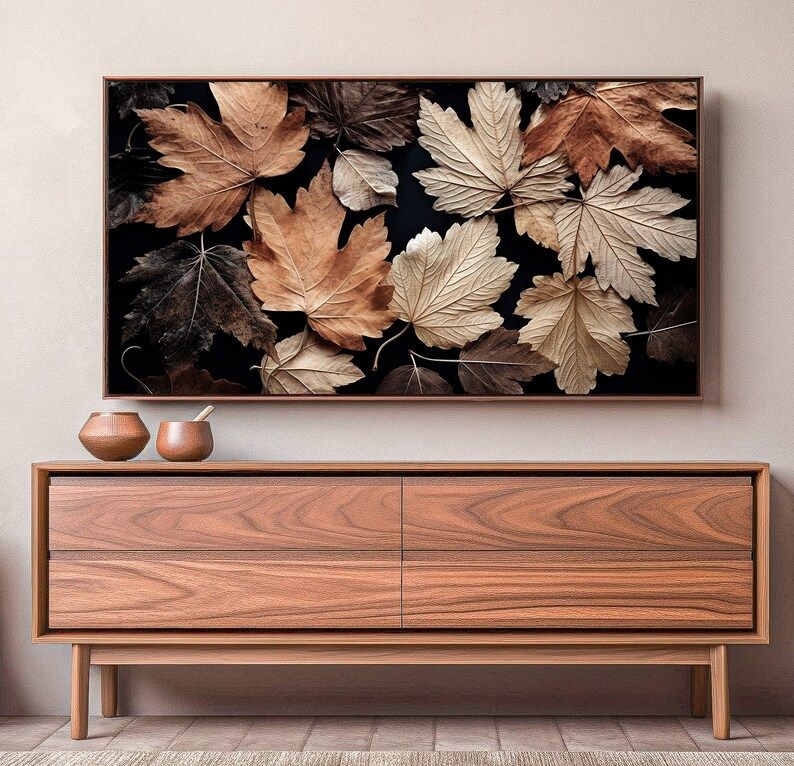 Frame Tv Art Fall Maple Leaves Modern Frame Tv Art Autumn - Etsy | Etsy (US)