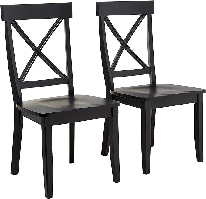 Homestyles Blair Dining Chair Pair, 18-4/5" W, 22-1/4" D, 38-3/8" H, Black | Amazon (US)