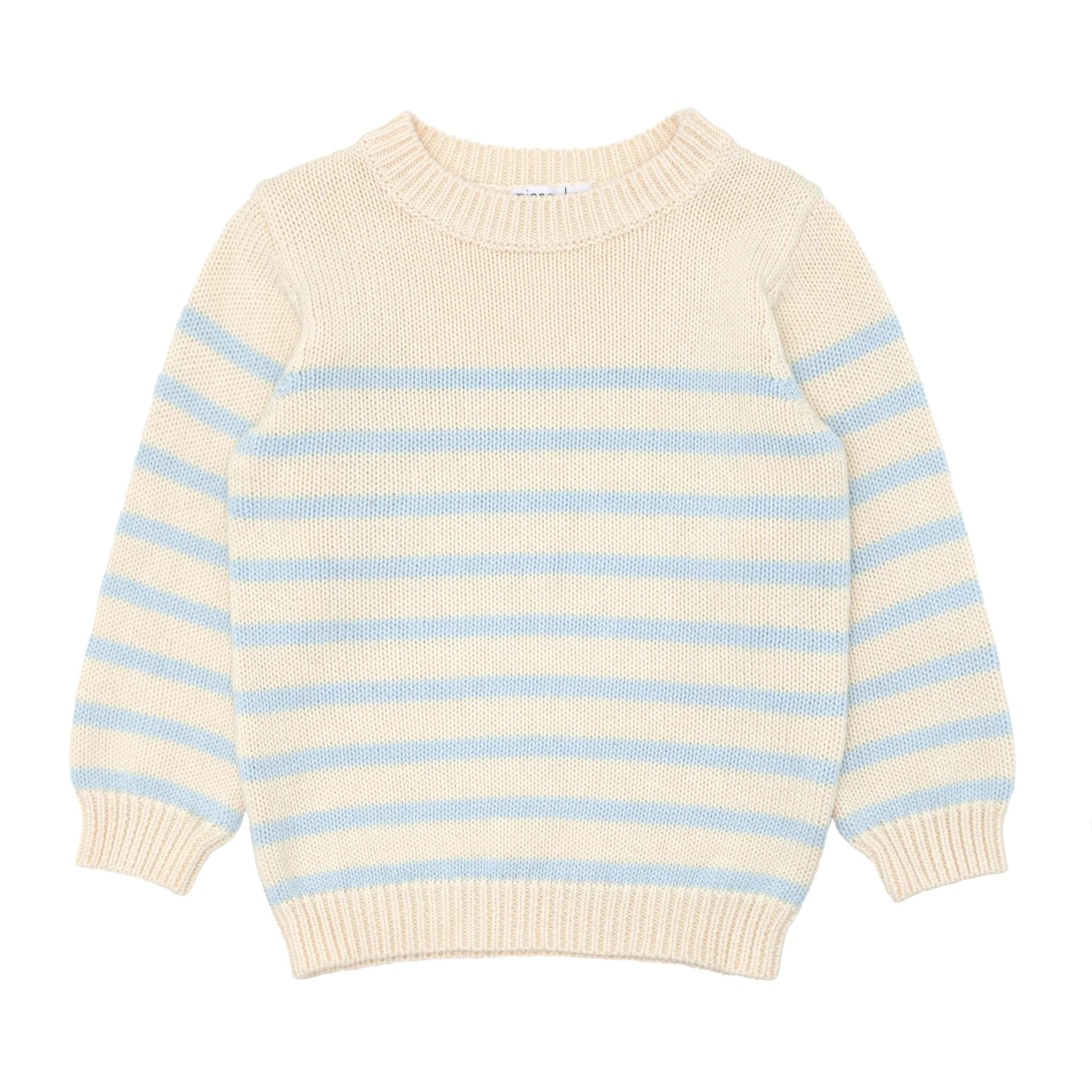 unisex blue and cream stripe knit sweater | minnow