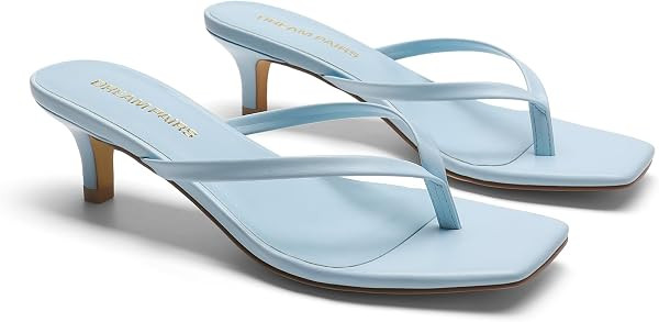DREAM PAIRS Women's Flip Flop Kitten Heel Sandal | Amazon (US)