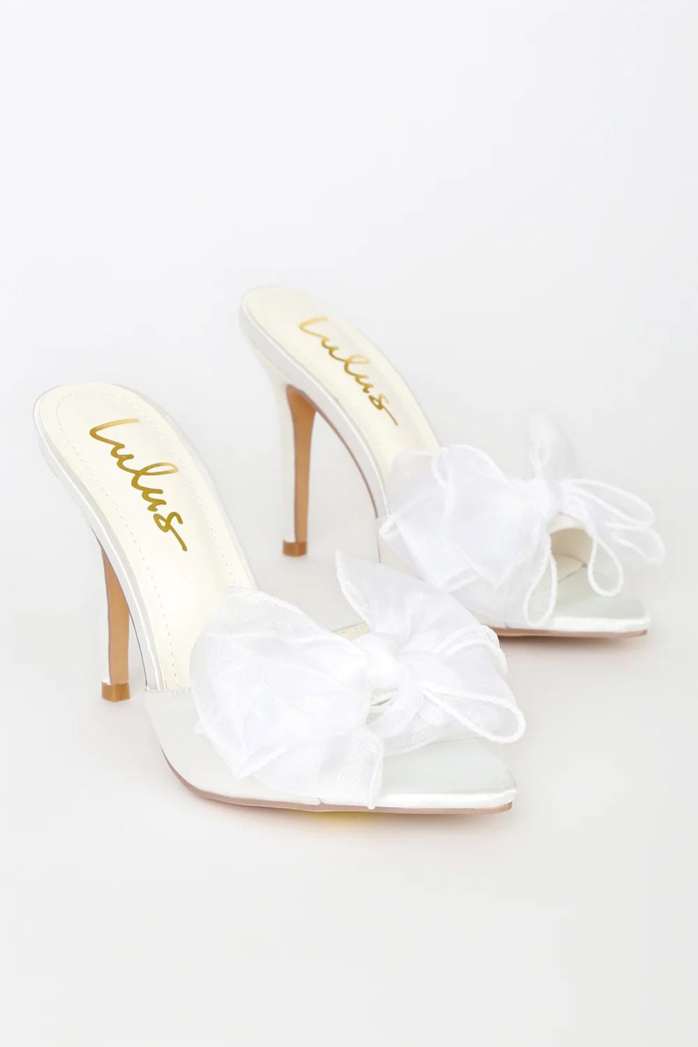 Rosia White Satin Bow High Heel Sandals | Lulus (US)