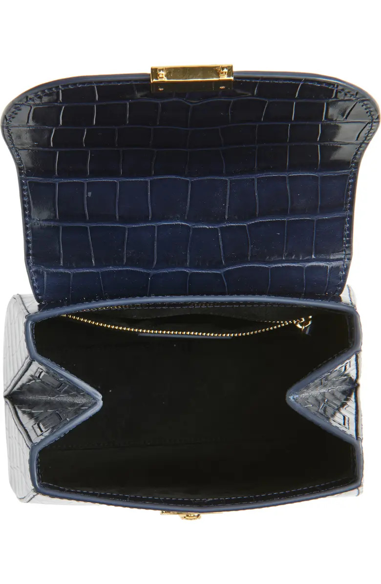 Crest Lock Croc Embossed Leather Top Handle Bag | Nordstrom