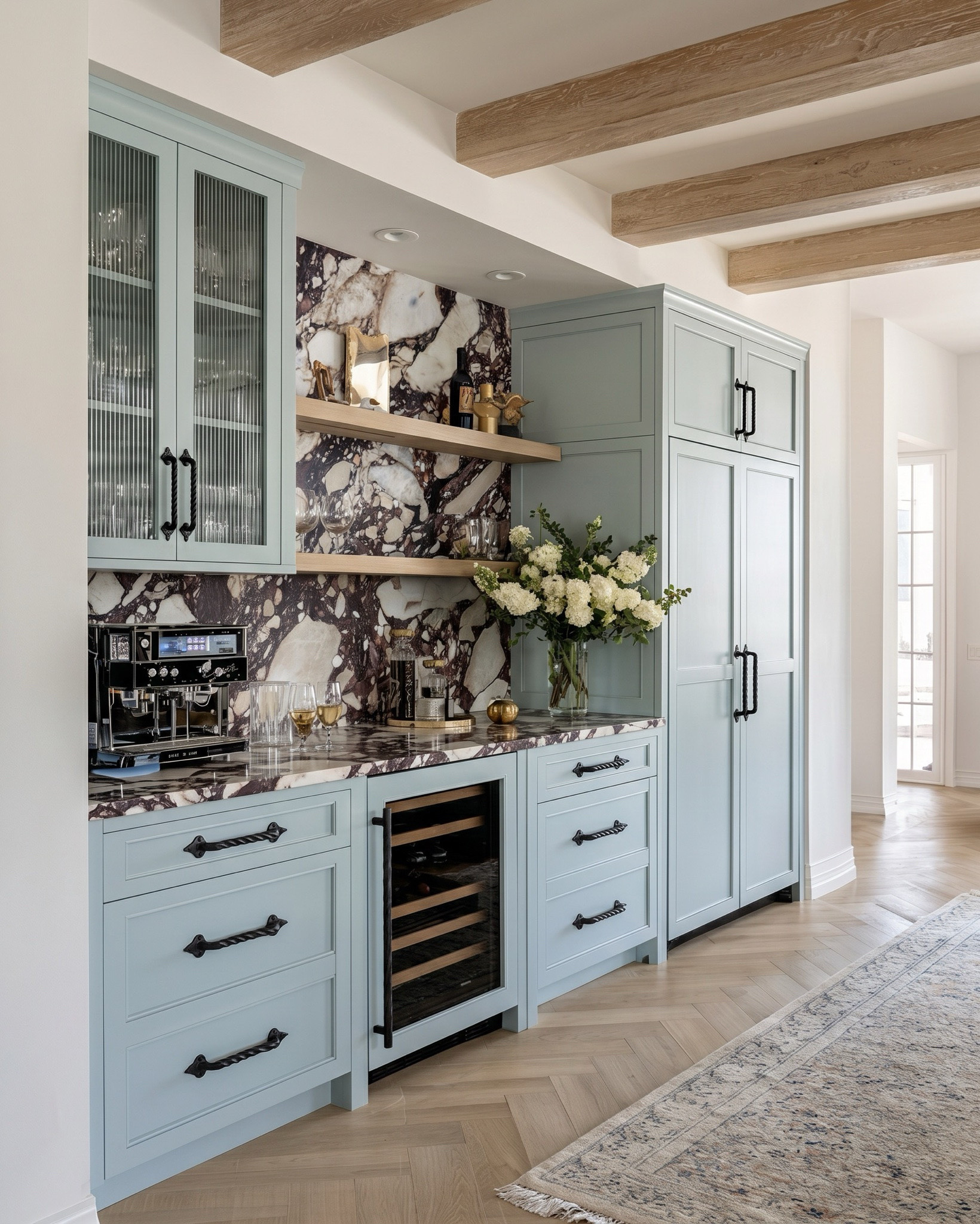From a dramatic black and white checkered marble entryway to a warm dark wood kitchen, every detail in this home blends classic architecture with modern organic design.
Shop the look featuring:
• Checkered marble floor tile • Natural stone wall cladding • Rustic wood console table • Woven cube ottomans • Large abstract neutral wall art • Black chandelier with linen shades • Brass wall sconces • Oversized ceramic vase • Marble table lamps • White orchid arrangement
Living Room: • Curved ivory sofa • Bouclé accent chair • Fluted wood coffee table • Marble fireplace surround • Arched built-in bookshelves • Brass wall sconces • Neutral abstract artwork • Vintage-inspired brown area rug • Decorative ceramic vases • Coffee table books
Bedroom: • Scenic toile wallpaper mural • Dark wood upholstered bed • Linen bedding set • Velvet accent pillow • Fluted nightstand • Marble table lamp • Textured ceramic vase • Decorative wall mirror
Kitchen: • Marble waterfall island • Marble backsplash • White upholstered counter stools • Marble pendant lights
• Skirted ottomans 
• Scalloped mirrors • Ceramic flower vase • Marble candle holders

#LTKsale #LTKhome #LTKstyletip