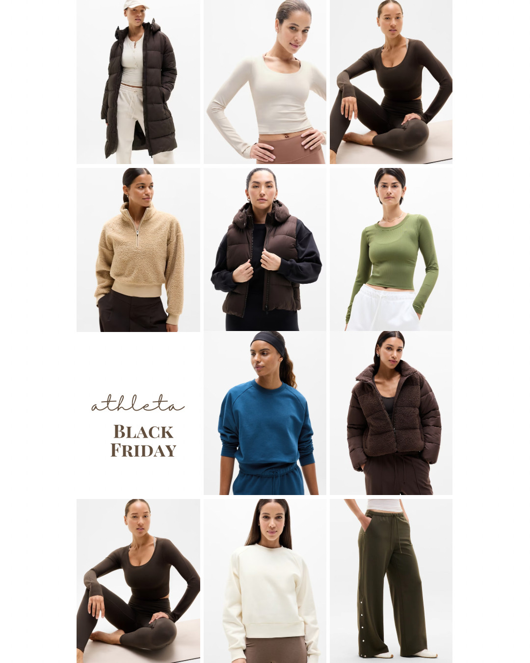 Athleta black friday for Autumns, Truffle, brown, Sahara, tan, olive green, warm blue, marine blue, off white, ivory, smoothing, puffer coat, puffer vest, teddy, cozy, fleece, jacket, 1/4 zip 

 #LTKCyberWeek #LTKActive #LTKFindsUnder50
