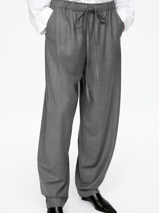 Drawstring Flannel Trousers | Arket UK