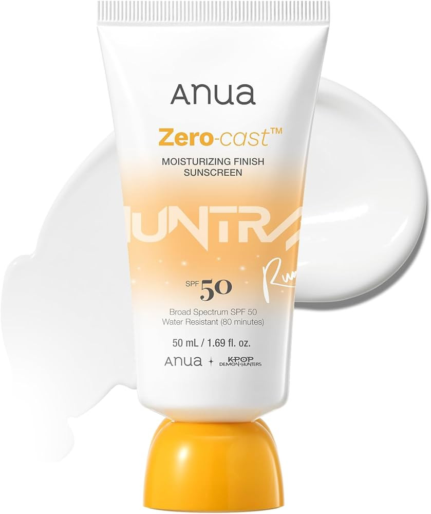 Anua, Zero-Cast Moisturizing Sunscreen SPF 50, Glow Natural Sunscreen for face, No White Cast, Hy... | Amazon (US)