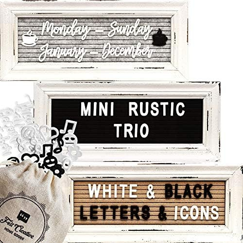 Mini Rustic Felt Letter Board Farmhouse Trio Changeable Message Boards by Felt Creative Home Good... | Amazon (US)