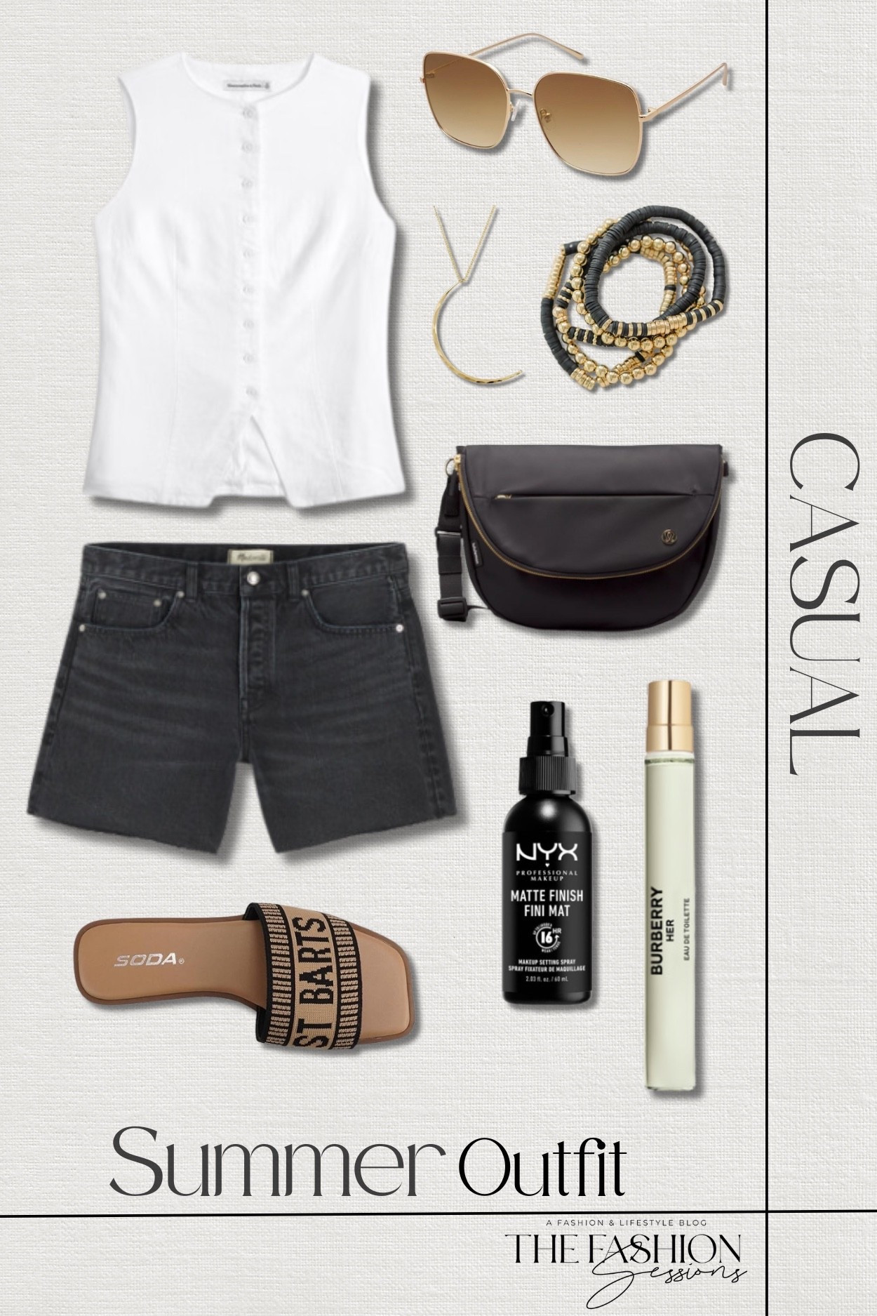 Think easy summer days where you want to look put together without trying too hard.
summer outfit | casual outfit | long shorts | linen vest | oversized sunglasses | slip on sandals | festival bag

#LTKFindsUnder100 #LTKOver40 #LTKFindsUnder50