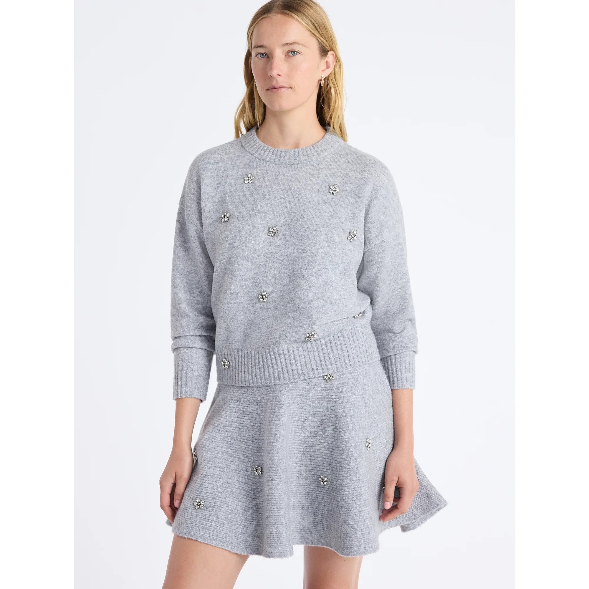Free Assembly Women's Embellished Mock Neck Sweater with Long Sleeves, Sizes XS-4X | Walmart (US)