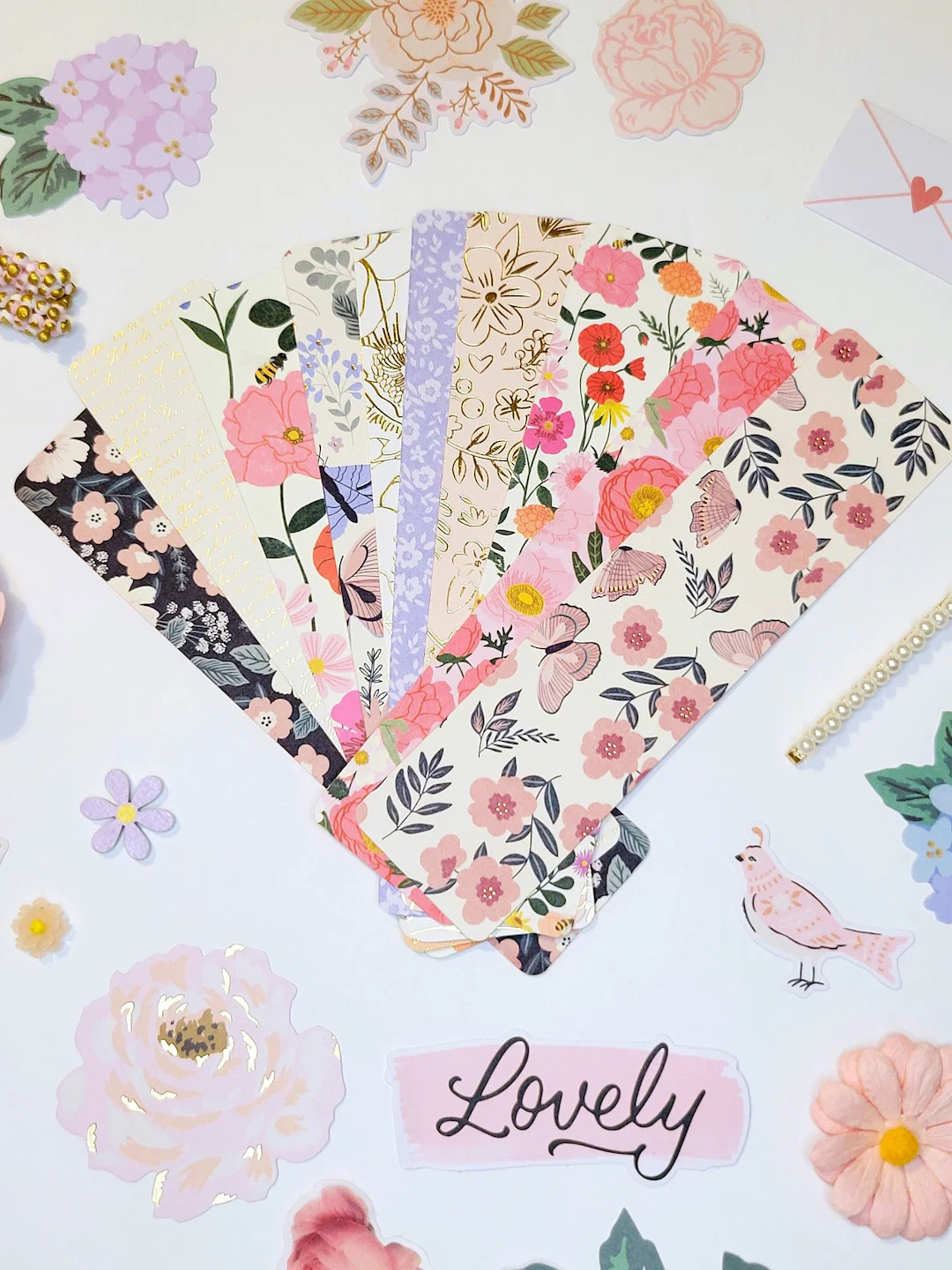 Bookmark Bundle Laminated Double Sided Handmade Cardstock Bookmarks Bookmark Grab Bag Book Club G... | Etsy (US)