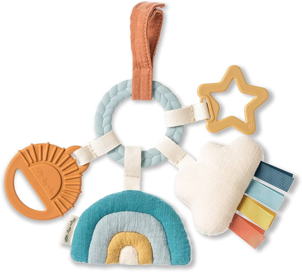Itzy Ritzy Teething Activity Toy - Bitzy Busy Ring Infant Teething Toy Features Braided Ring & Da... | Amazon (US)