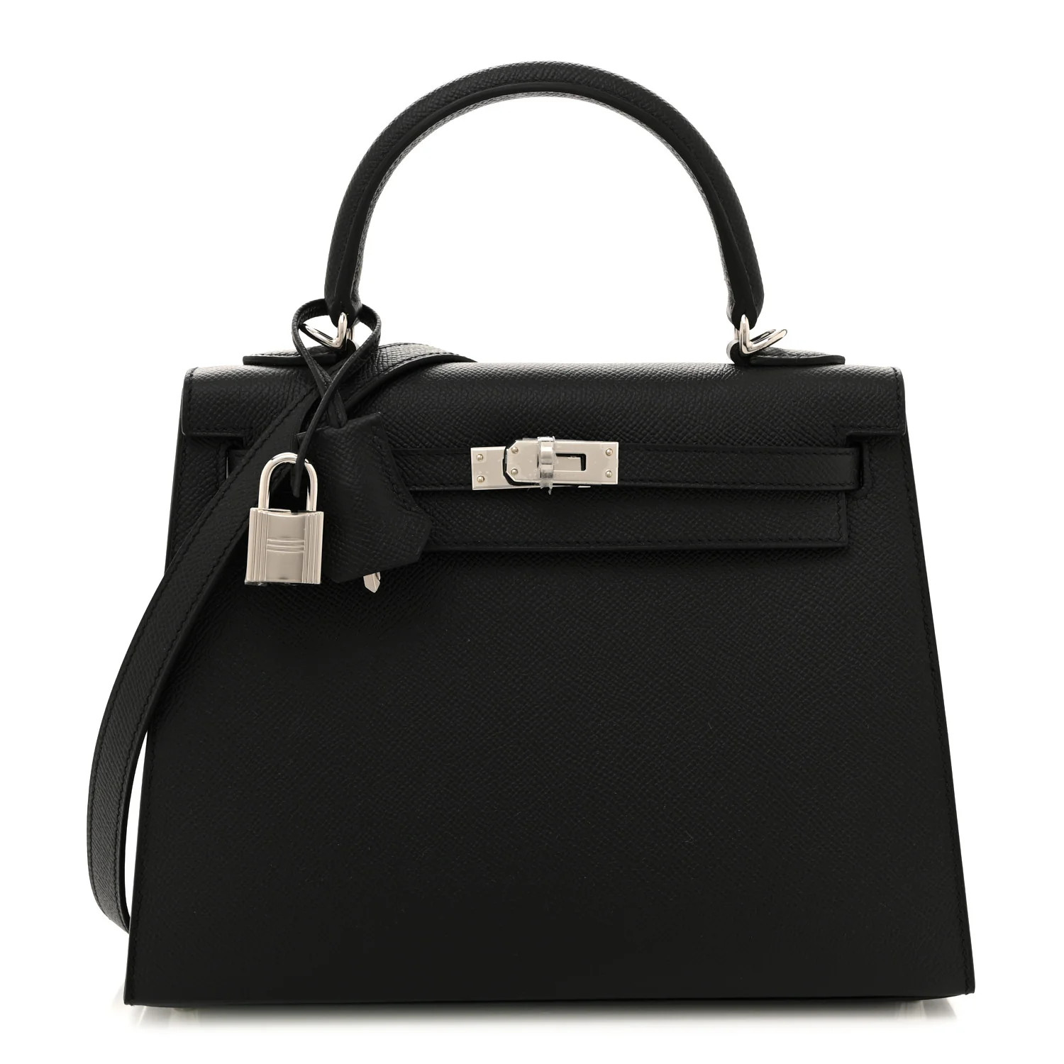 Epsom Kelly Sellier 25 Black | FASHIONPHILE (US)