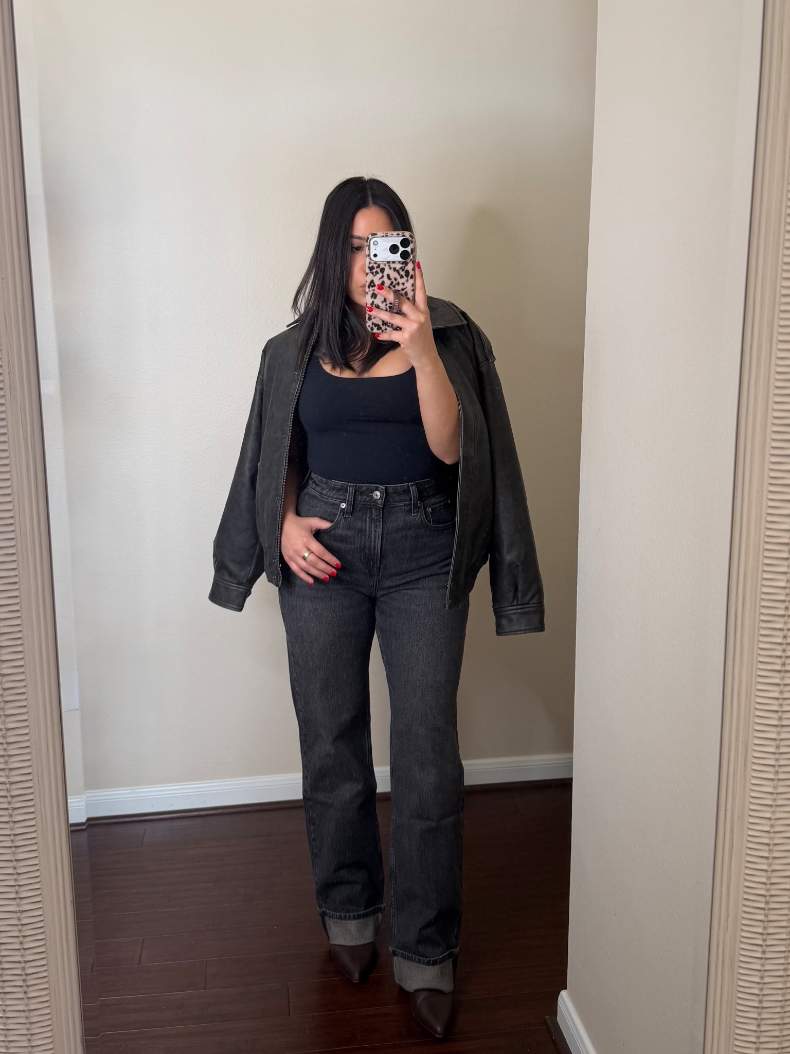 Abercrombie cyber week sale 25-50% off w code CYBERAF ends 12/1 
Jeans: 25 short 
Tank: small 
Faux leather jacket: small 
Boots: 6.5 

#LTKHoliday #LTKCyberWeek #LTKSaleAlert