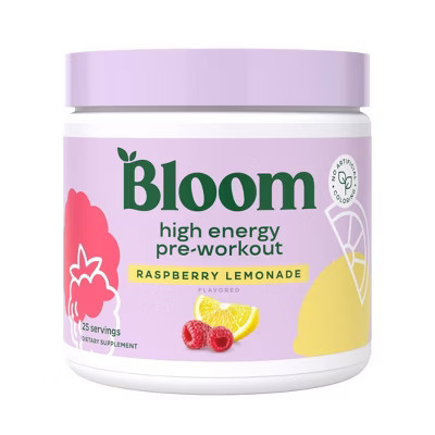 BLOOM NUTRITION High Energy Pre-Workout Supplement Powder - Raspberry Lemonade - 7.3oz/25 Servings | Target