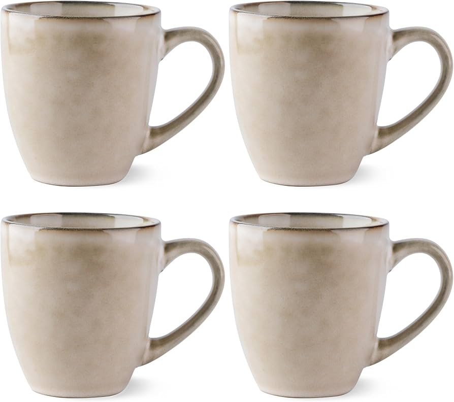 GBhome Ceramic Coffee Mugs Set of 4, 12oz Stoneware Coffee Mugs Set for Dad Mom Women Men, Light ... | Amazon (UK)