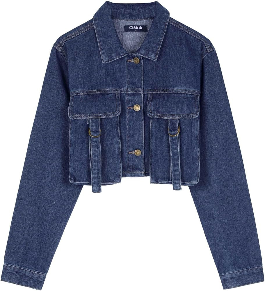 Cropped Jean Jacket Denim Jackets | Amazon (US)