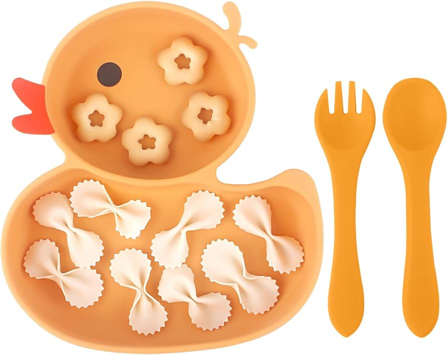 Qshare Powerful Suction Plates for Baby and Toddler,Baby Divided Plate,Thanksgiving Plates with F... | Amazon (US)