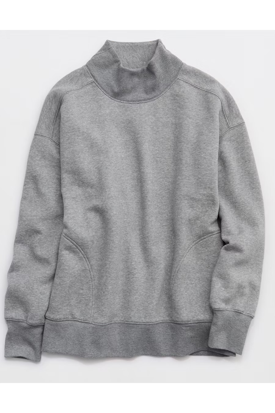 OFFLINE By Aerie Cloud Fleece Oversized Mockneck Sweatshirt Women's Dark Heather Gray XXS | American Eagle Outfitters (US & CA)