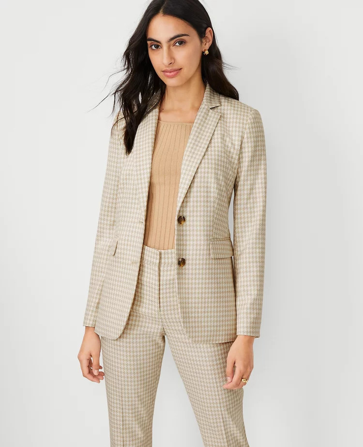 The Petite Greenwich Blazer in Houndstooth | Ann Taylor (US)