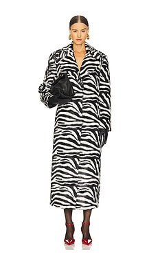 ROTATE Fluffy Clasp Coat in Zebra from Revolve.com | Revolve Clothing (Global)