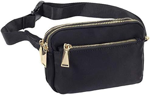 ZORFIN Fanny Pack for Men & Women Nylon Waist Pack Bag Hip Bum Bag with 3 Zipper Pockets | Amazon (US)