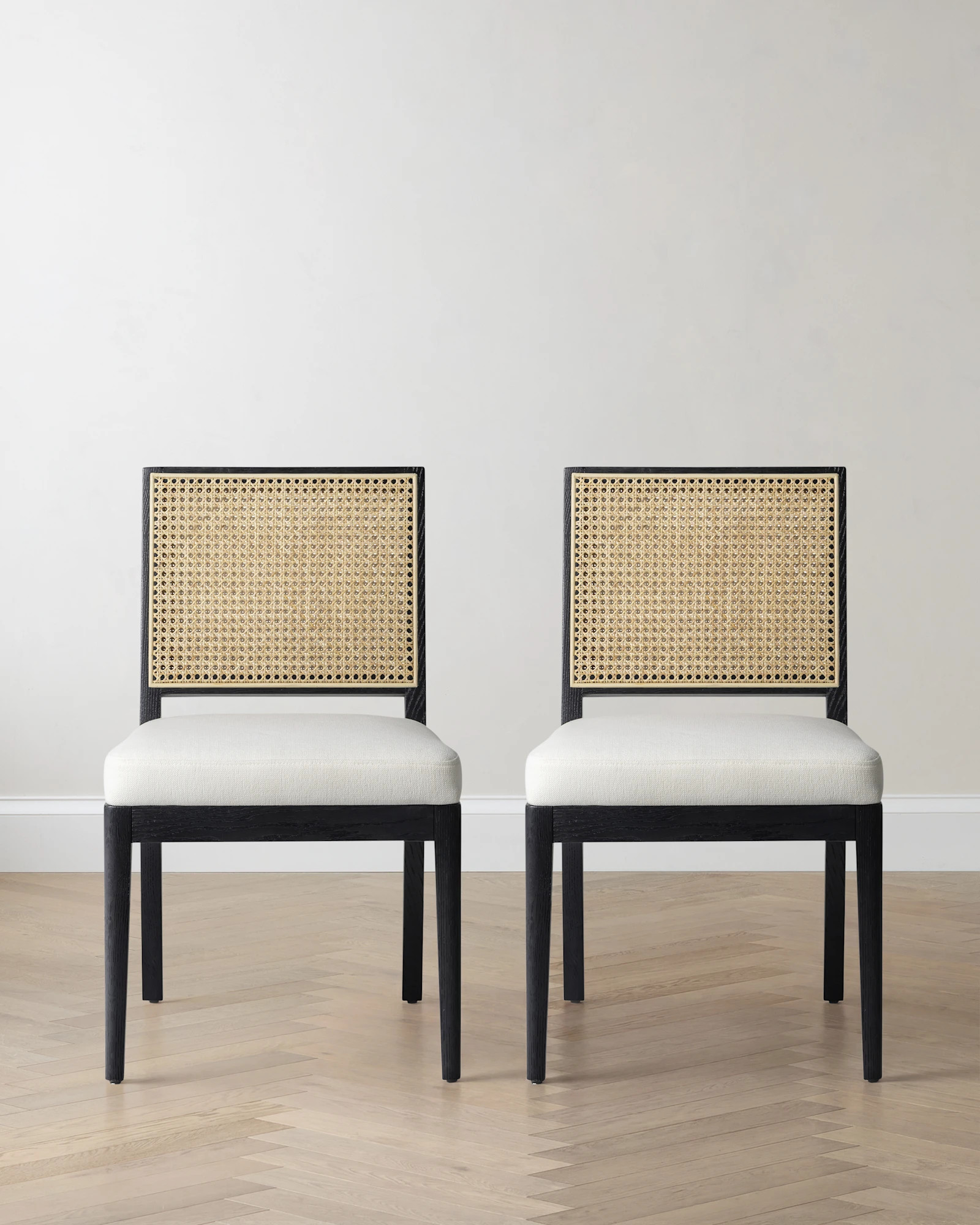Quince | Solid Oak and Cane Dining Chair in Black/Natural | Quince