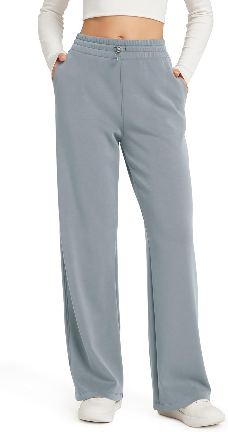 ODODOS Women's Modal Soft Wide Leg Pants with Pockets Adjustable Shockcord High Waist Casual Lounge Pants-27/29/31" Inseam | Amazon (US)