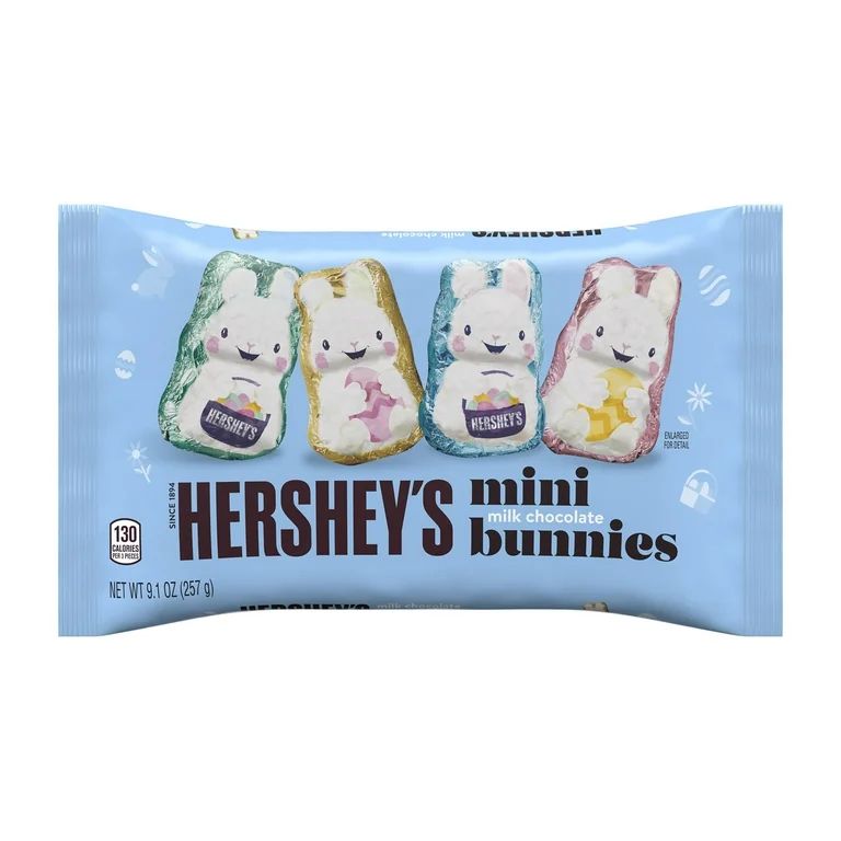 Hershey's Milk Chocolate Mini Bunnies Easter Candy, Bag 9.1 oz - Walmart.com | Walmart (US)
