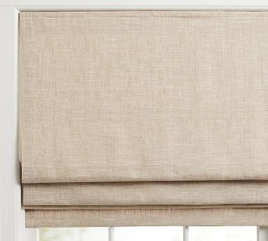 Emery Linen Cordless Roman Shade | Pottery Barn (US)